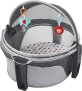 Portable Bassinet On-The-Go Baby Dome, Travel Play Space with Developmental Newborn Toys & Canopy, Arrows Away